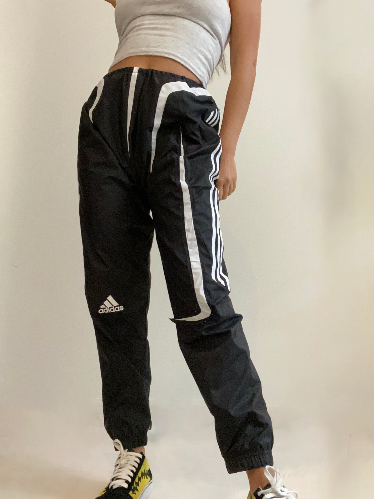 Women's Adidas Loose Fit Windbreaker Track Pants... - Depop